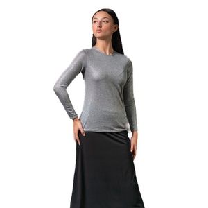 DEVORAH'S SECRET Elegant Modest Top Metal Gray